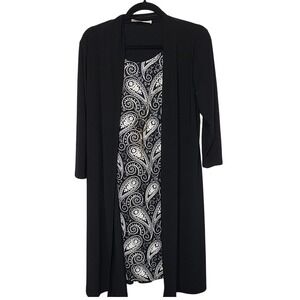 Tiffany & Grey Large Black‎ Paisley Dress Jacket Career Formal Business Office